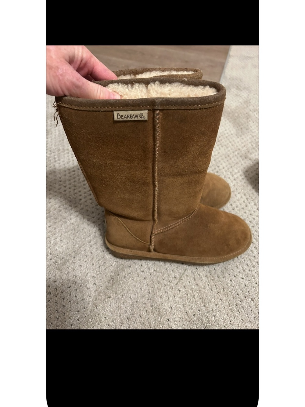 BearPaw Suede Shearling Mid-Calf Boots - Brown